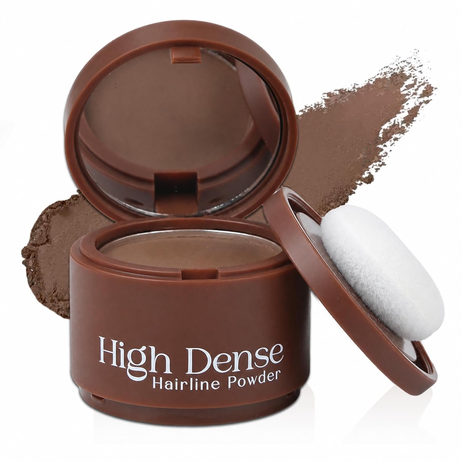 Root Touch Up Powder, Hairline Powder for Thinning Hair Cover, Waterproof Sweat Resistant Instant Coverage Hair Roots Hairline Shadow Filler for Mature Women Men, Natural Looking, Dark Brown 0.14 oz