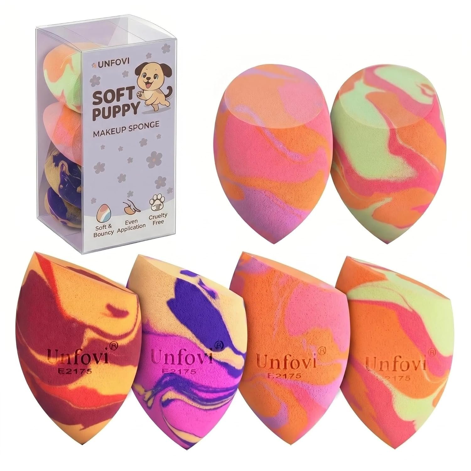 6Pcs Tri Color Makeup Sponge, Low Absorption Latex Free Soft Makeup Sponges For Foundation,Beauty Sponge Blender for Power&Cream,Liquid (Multicolor)