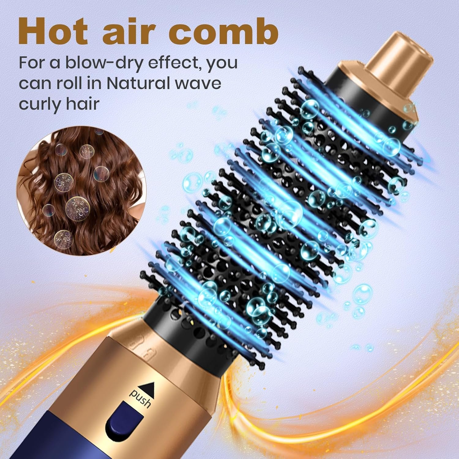 Hair Dryer Brush 5 in 1, Negative Ion Blow Dryer Brush Set – 110,000 RPM High – Speed Hot Air Brush Air Styler Curling Wrap Air Curler,Curling Iron Hair Styling Tool for Straight Curl Drying Smoothing