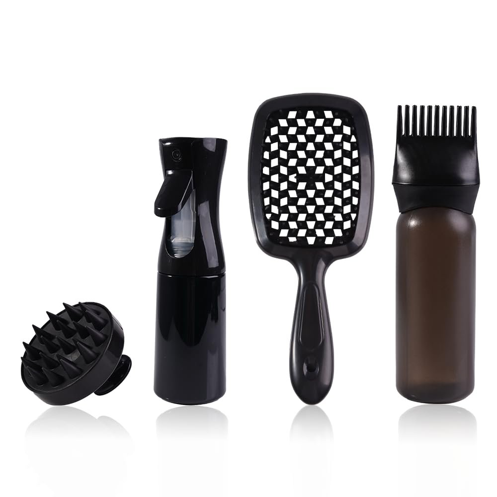 Hair Care Set for Women Styling Comb Scalp Massager Spray Bottle Hair Brush for Wet Dry Hair Detangling Styling Scalp
